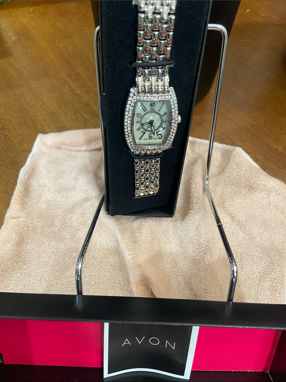 Avon Silver Toned Crystal Accent Women's Watch